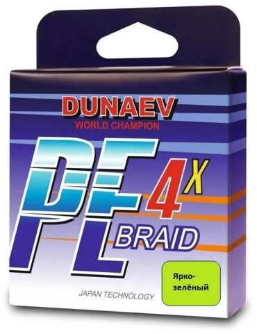 Леска Dunaev плетеный шнур BRAID PE X4 0.28 мм зеленый