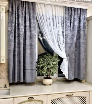 Комплект AIZERE_LUX 280x180 см 3 шт, жаккард, серый