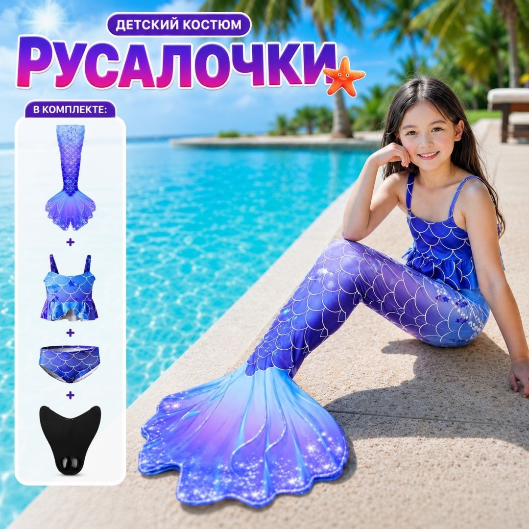 Карнавальный костюм Русалочка синий