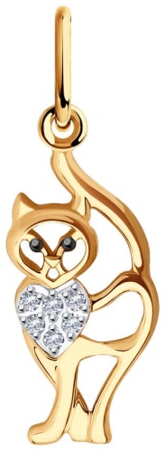 Подвеска LUXOR JEWELRY 036378 вес 0.66 г золото, фианит