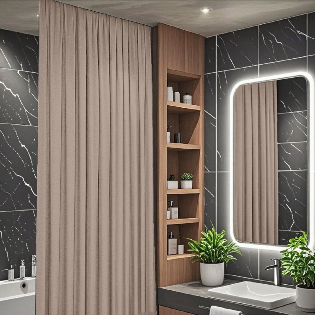 Штора для ванной AREA AREA 200x280 коричневый, лен
