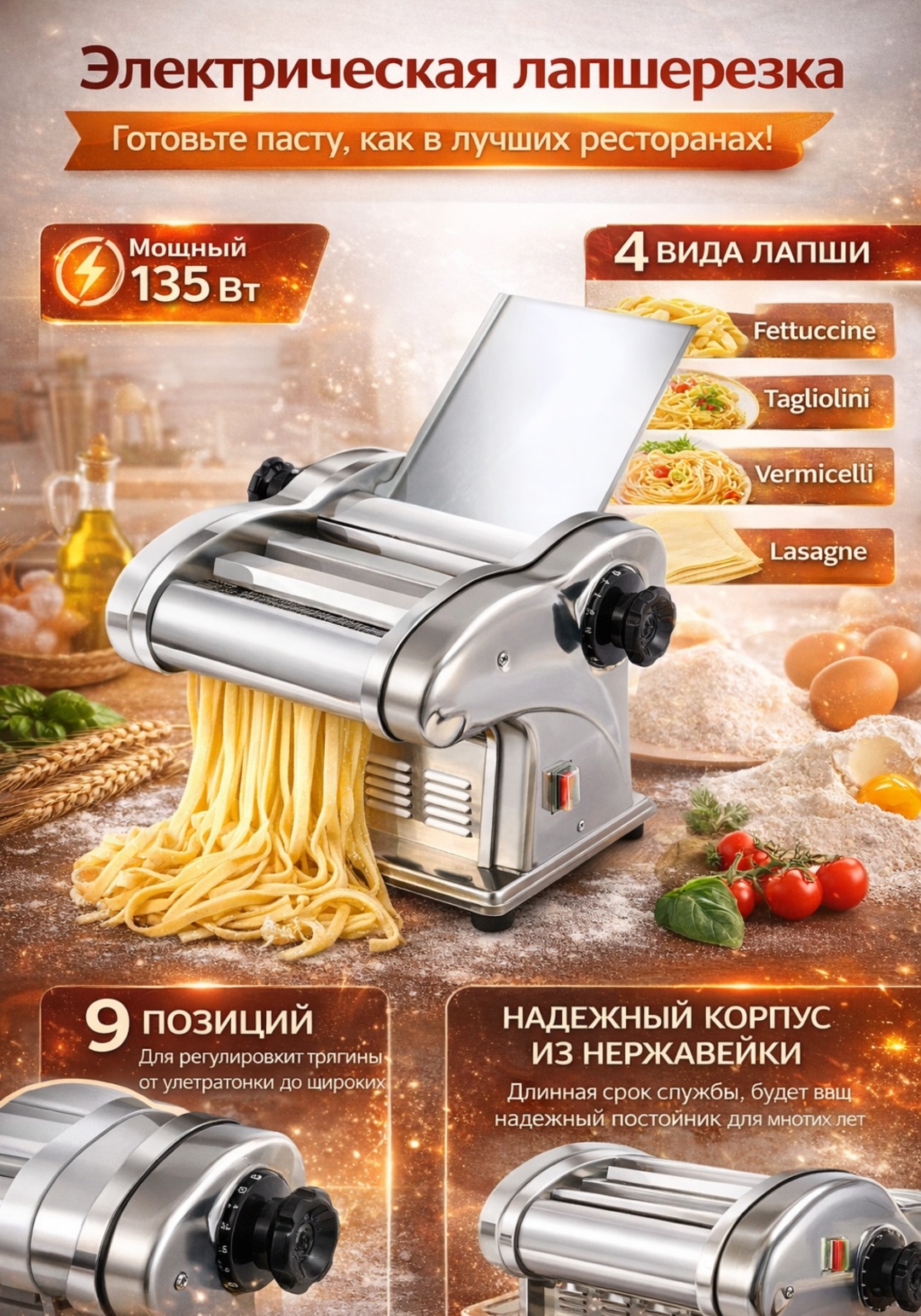 Лапшерезка TriTower TT-18HF электрическая