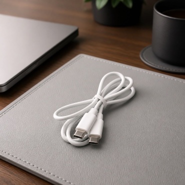Кабель Two Hands Up USB TypeC (F), USB TypeC (M), 0.8 м, Tape C белый