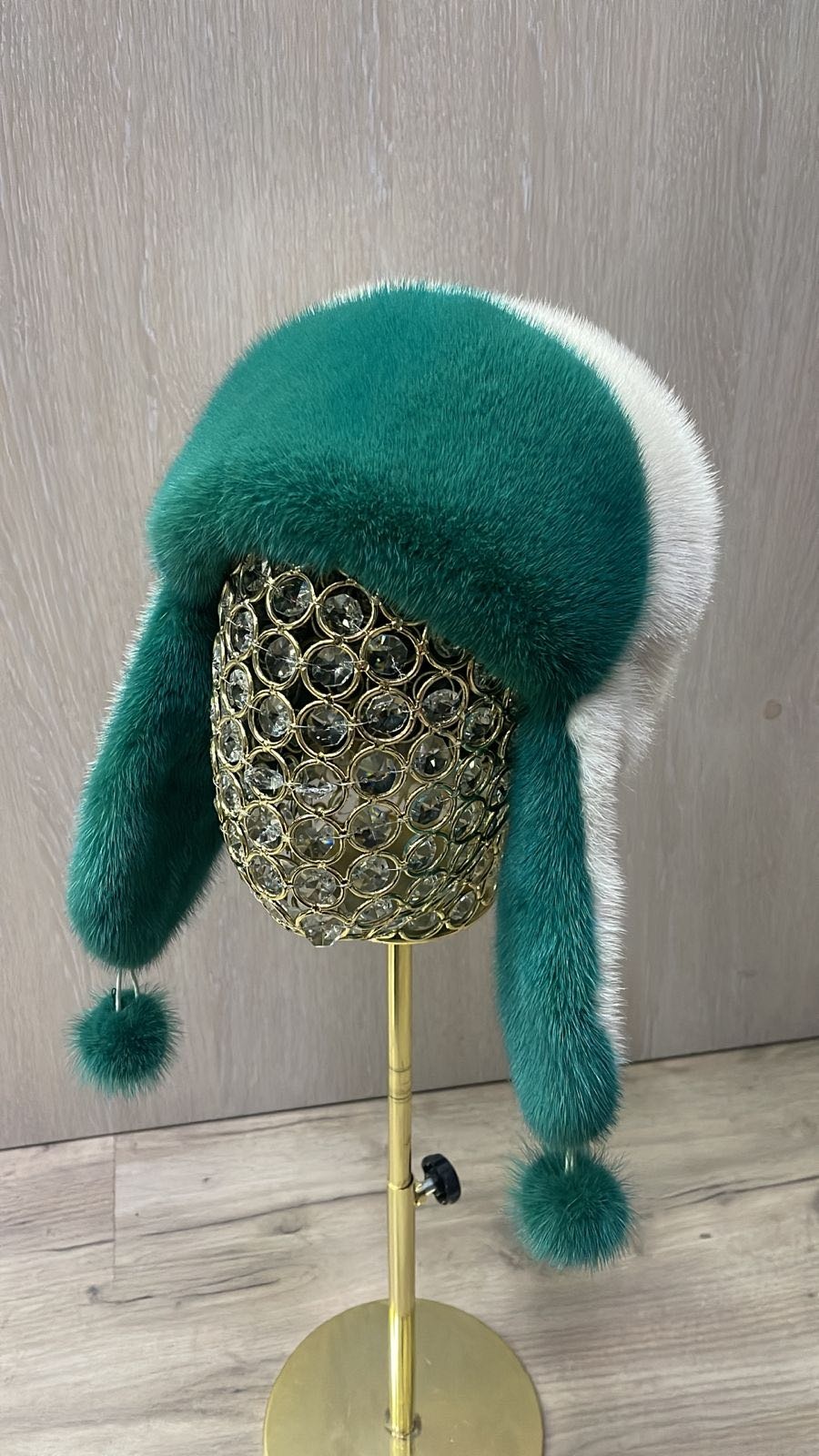 Ушанка SemiFur размер универсальный, зеленый