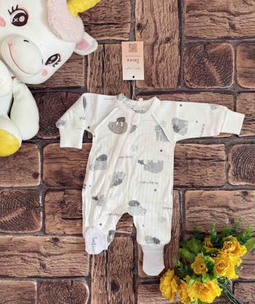 Слип Twins Textile серый, белый