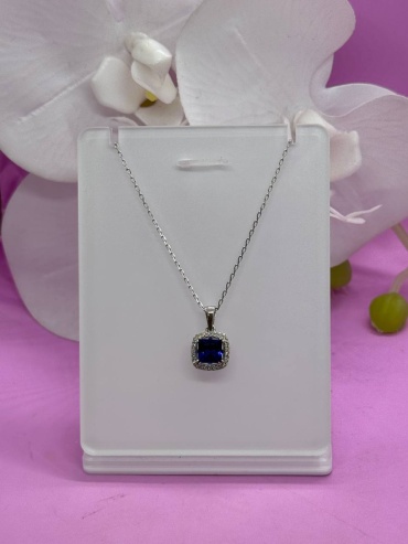 Колье SAR JEWELRY Aniram_ViP_Z-07-032_7803 длина 45 см вес 2.6 г золото, бриллиант, сапфир