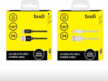 Кабель Budi USB 2.0 (M), USB TypeC (M), 1 м, DC180T10SS белый