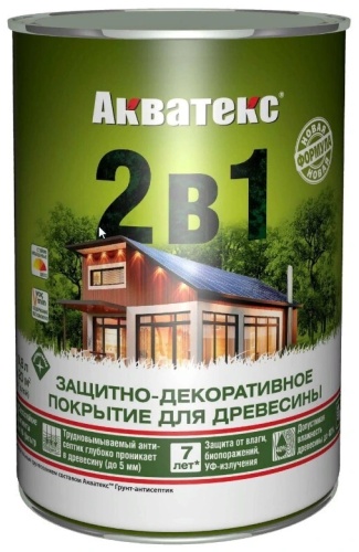 АКВАТЕКС грунт-антисептик Защитно-декоративное покрытие 2 в 1 палисандр, 0.8 л