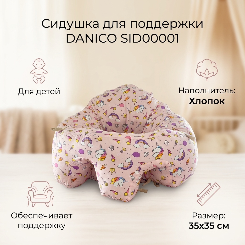 Подушка-сиденье DANICO 35x35 см, хлопок