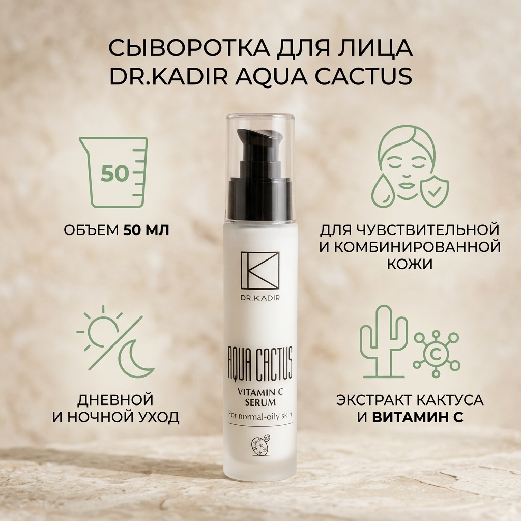 Dr.Kadir сыворотка Aqua-Cactus Serum для лица 50 мл