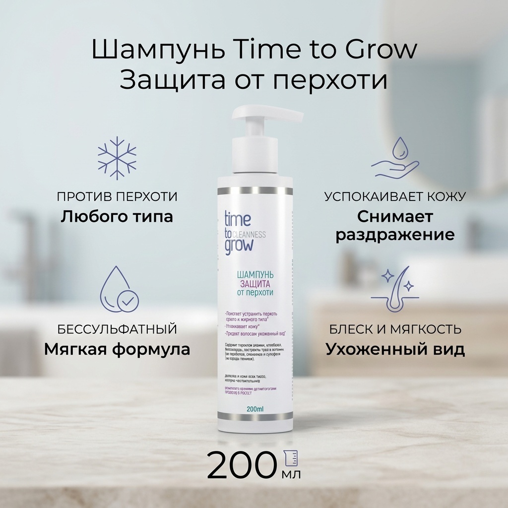 Time to Grow Защита от перхоти шампунь 200 мл