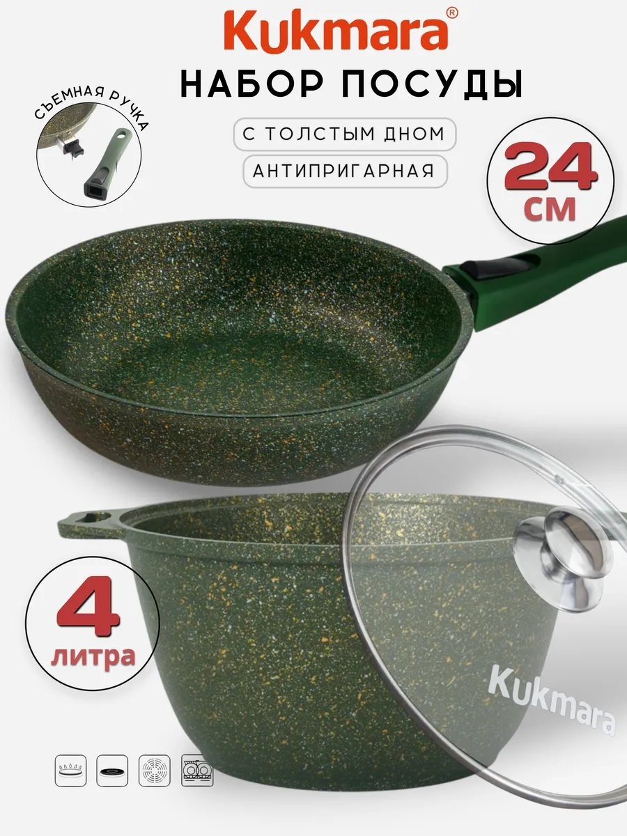 Сковорода Kukmara 24 см с антипригарным покрытием, алюминий