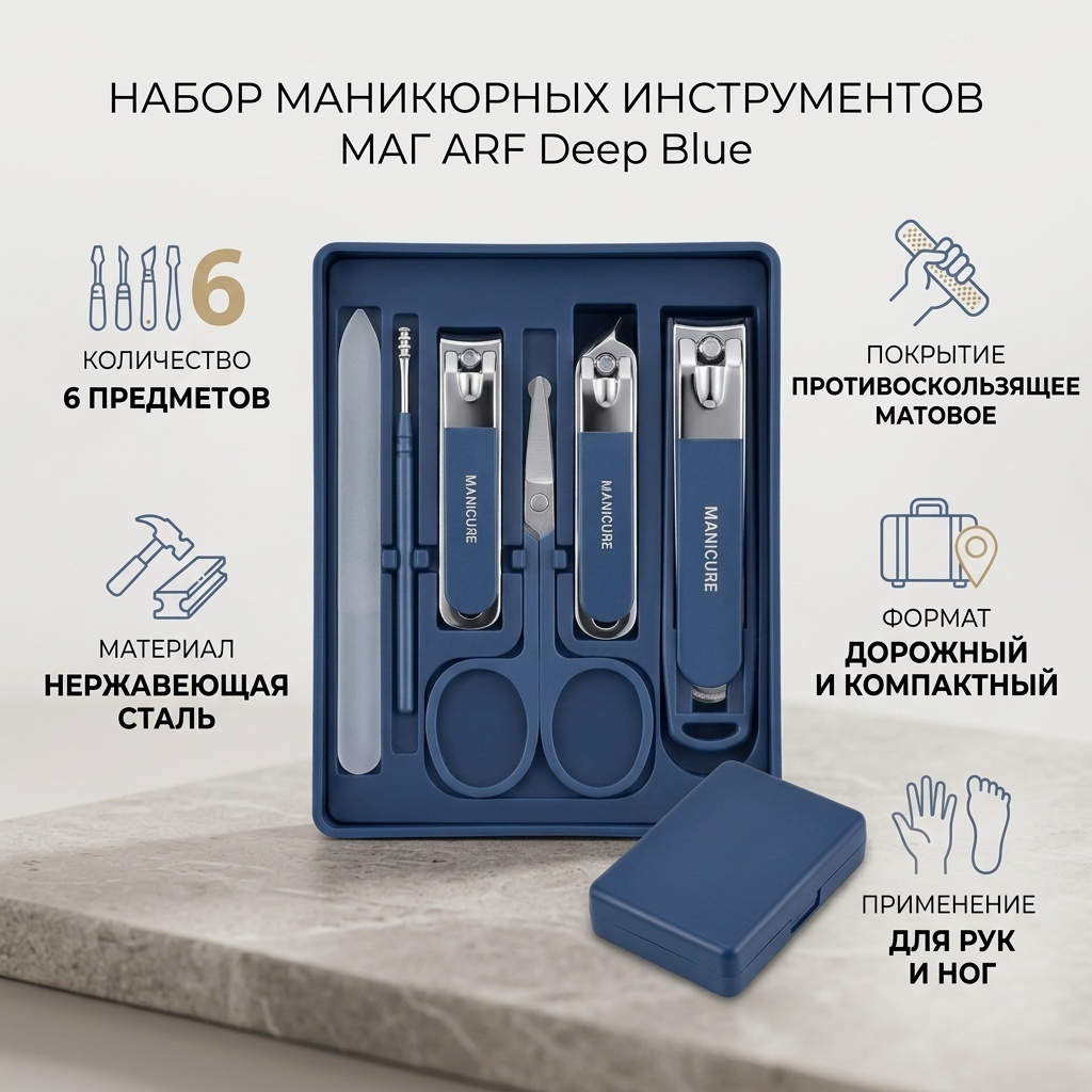Набор маникюрных инструментов 18159841_092128003 одинарная 6 шт