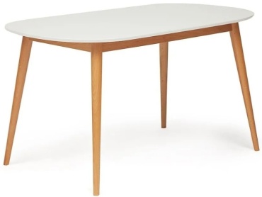 Обеденный стол JADEM&Q ALImarket554_2, 140х80x75 см, МДФ, дерево, белый, бежевый