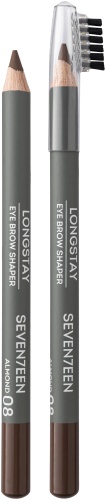 Seventeen карандаш для бровей с щеточкой LONGSTAY EYE BROW SHAPER 08 миндаль