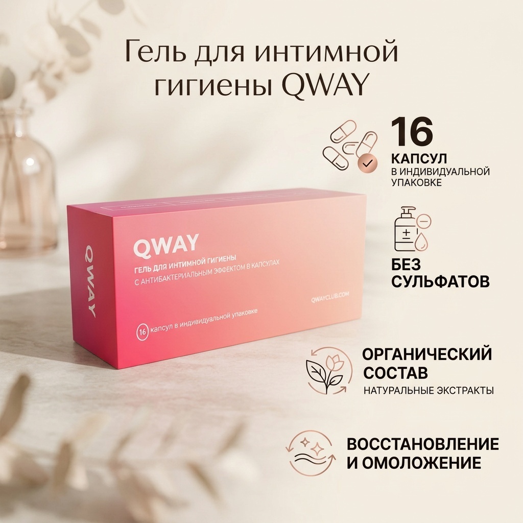 QWay с антибактериальным эффектом гель для интимной гигиены 260 мл