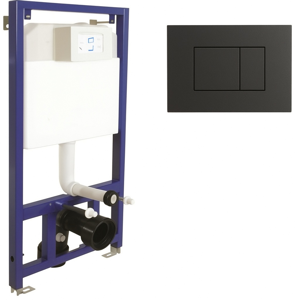 Visam Инсталляция для унитаза подвесного Visam slim 80 EX-112-001 3/6 л. кнопка квадрат, хром глянец — купить в Алматы