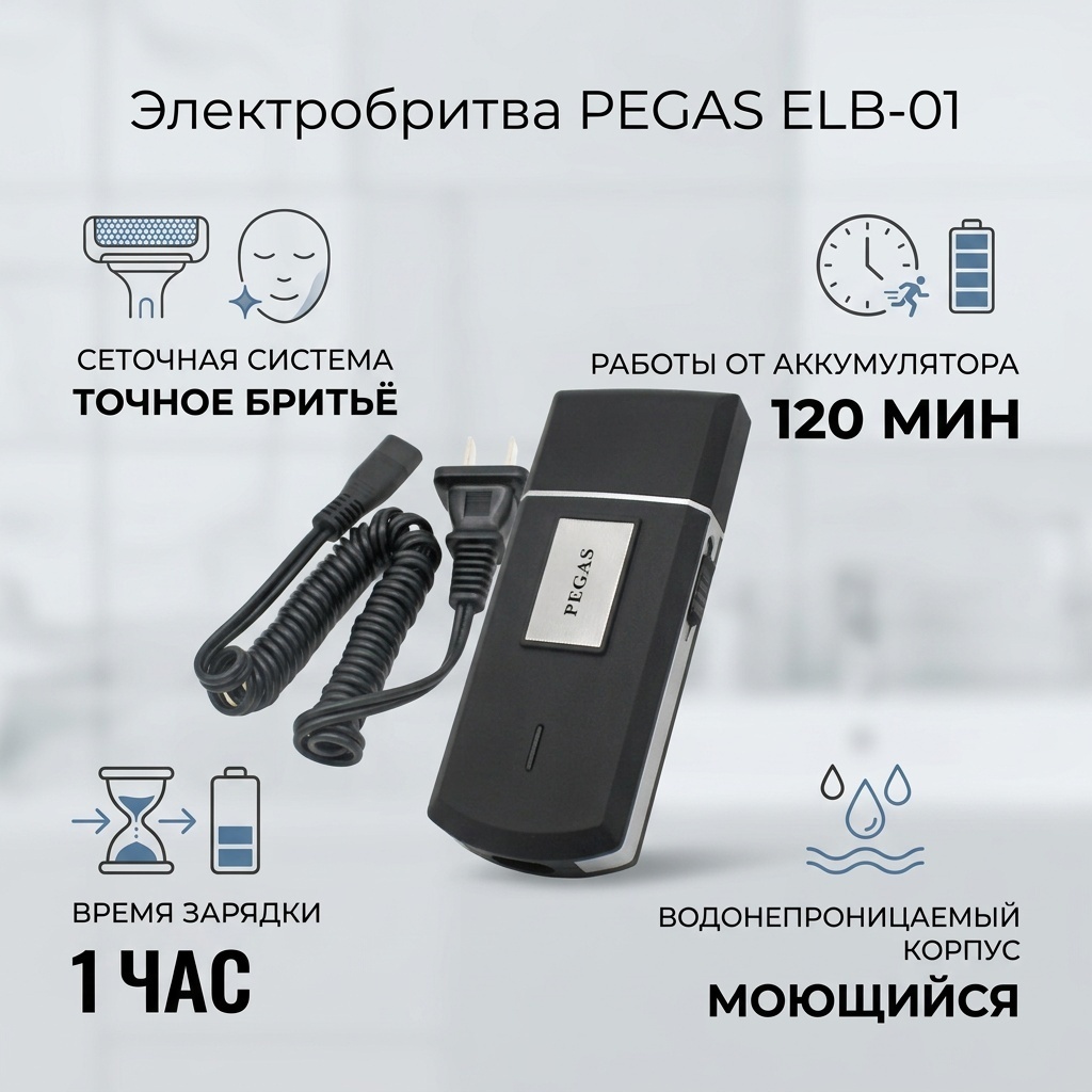 Электробритва PEGAS ELB-01 сеточная
