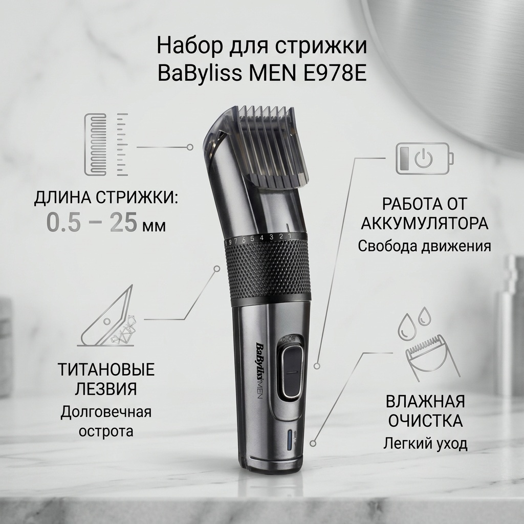 BaByliss набор для стрижки E978E черный
