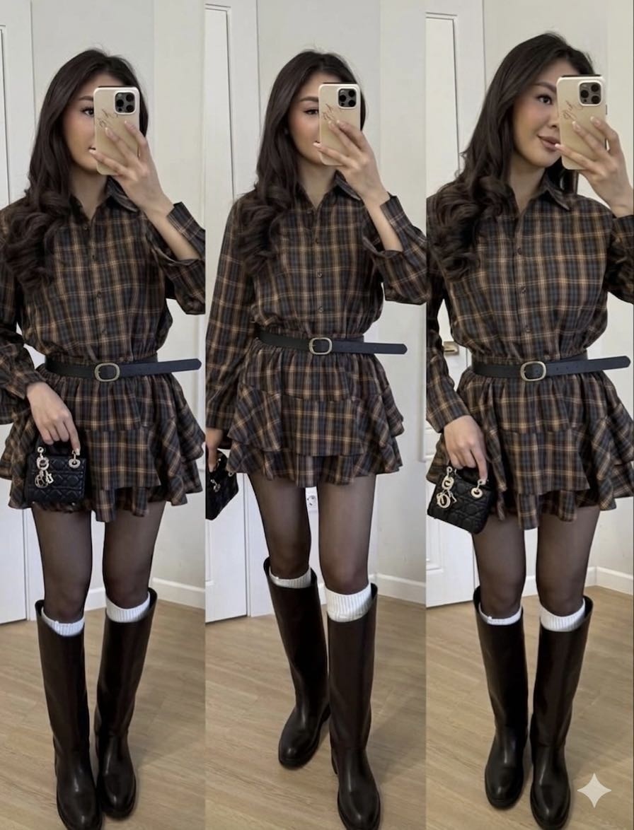 Джинсовый комбинезон Lady Style коричневый, бежевый