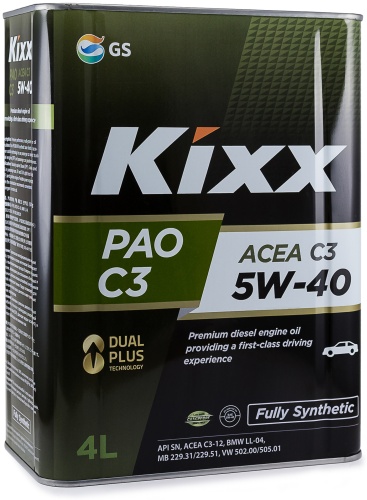 Синтетическое Kixx PAO C3 5W-40 5W-40 4 л