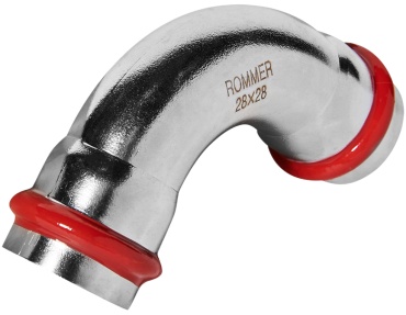 Угольник 90° ВПр-ВПр, 28, из нержавеющей стали прессовой RSS-0003-000028 ROMMER