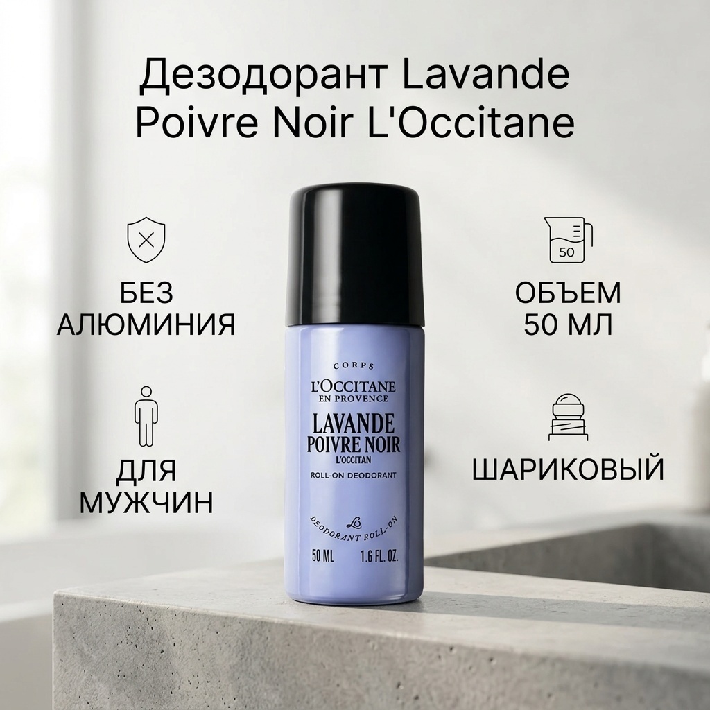 L'Occitane Lavande Poivre Noir дезодорант для мужчин 50 мл