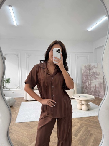 Пижама Luna Luxe коричневый