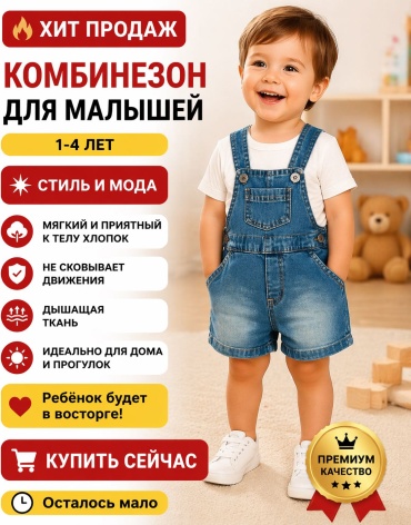 Комбинезон с шортами BABY DOSS синий