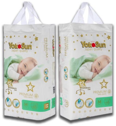 Подгузники-трусики Yokosun Premium M, 96 шт