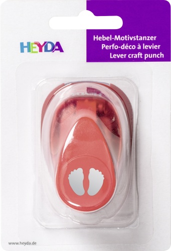 Дырокол фигурный Heyda 20-3687422, до 1 листов, красный
