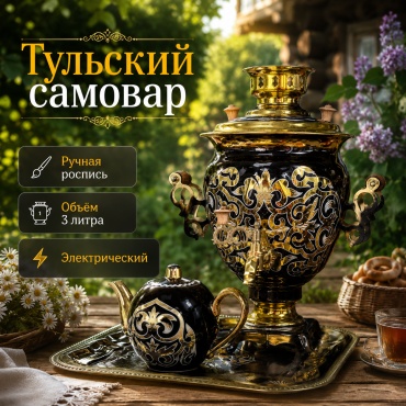 Викинг самовар VKN-1384 3 л, фарфор