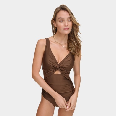 Купальник слитный DKNY коричневый