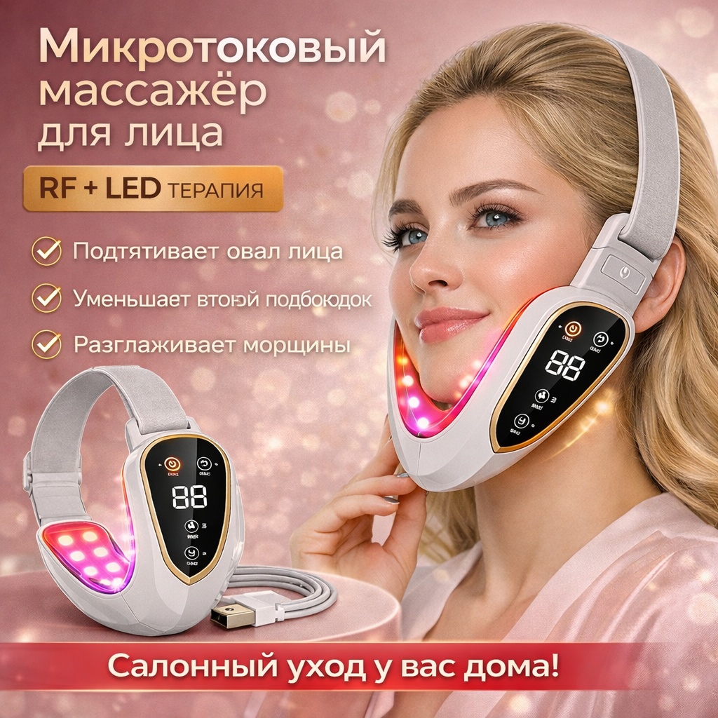 Микротоковый массажер, лифтинг бандаж, аппарат для RF-лифтинга