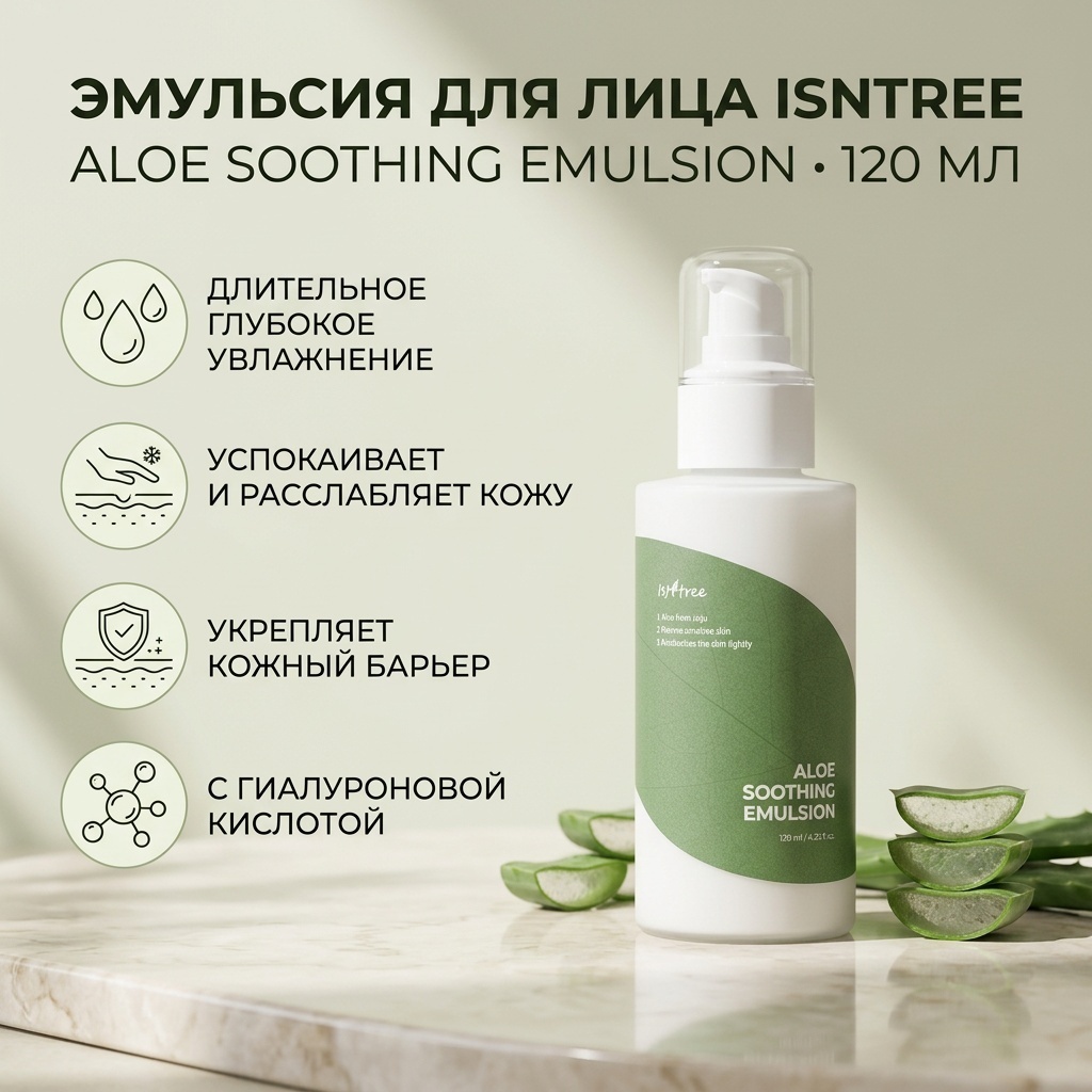 Isntree эмульсия Aloe Sootong Emulsion для лица 120 мл