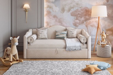 Детская кровать Mebelson KM.S-18.2959, 90x200 см, кремовый
