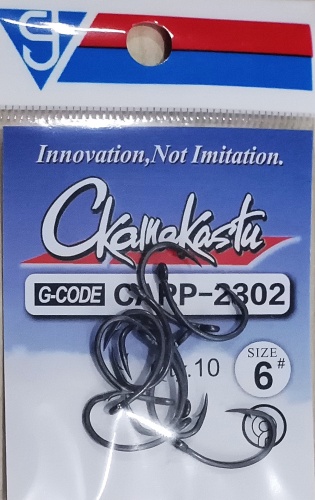 Крючок для рыбалки Ckamakastu- фторотитановым покрытием №6 карповый черный 10 шт