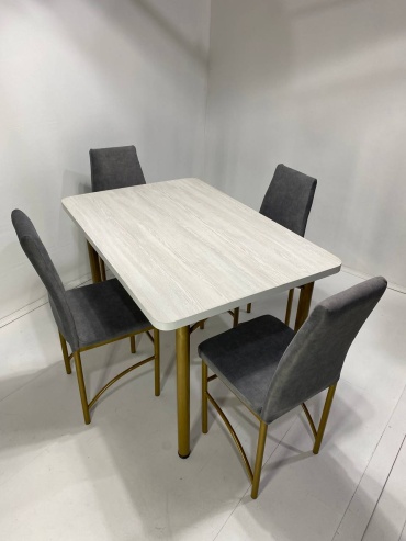 Комплект MEBEL STYLE GROUP 365047157, стол 120х80 см + 4 стула, серый