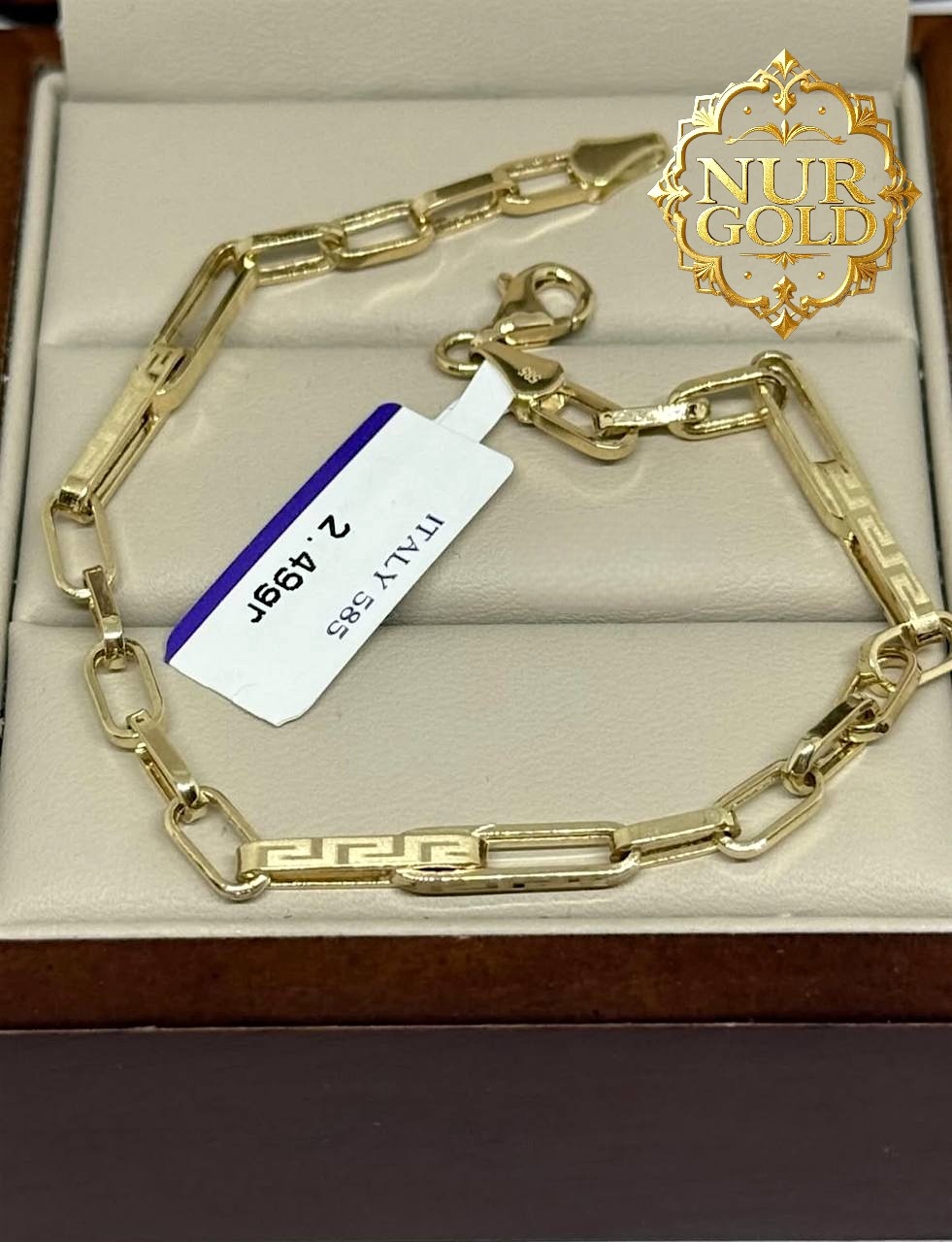 Sabina Gold NUR-BR-736 длина 18 см, вес 2.53 г золото, плетение каприз