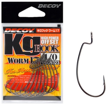 Крючок для рыбалки Decoy Офсетный Крючок Decoy Kg Hook Worm 17 №1/0 (упаковка - 9шт) офсетный черный 9 шт