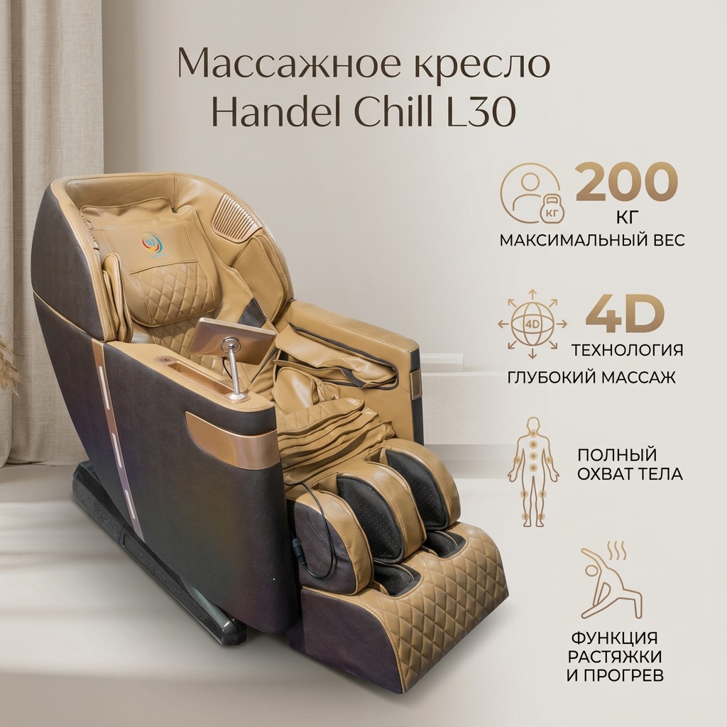 Массажное кресло IVI Handel Chill L30 до 200 кг 6 программ