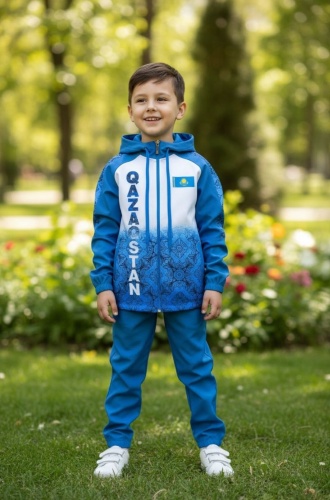 Спортивный костюм Baizhan голубой, золотистый