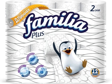 Familia туалетная бумага 2-слойный 12 шт, первичная целлюлоза