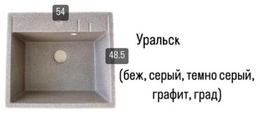 Кухонная мойка Kabinkakz_K0000109961 54х48.5х18 см, искусственный камень, тон графитовый