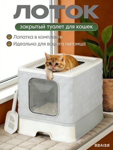 Лоток с бортиком серый