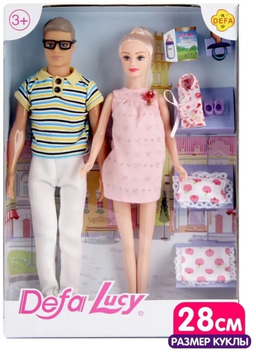 Кукла-модель Defa Lucy Беременная Барби с Кеном набор 32 см