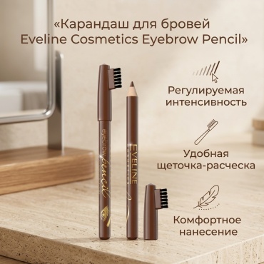 Eveline Cosmetics карандаш Eyebrow Pencil Brown