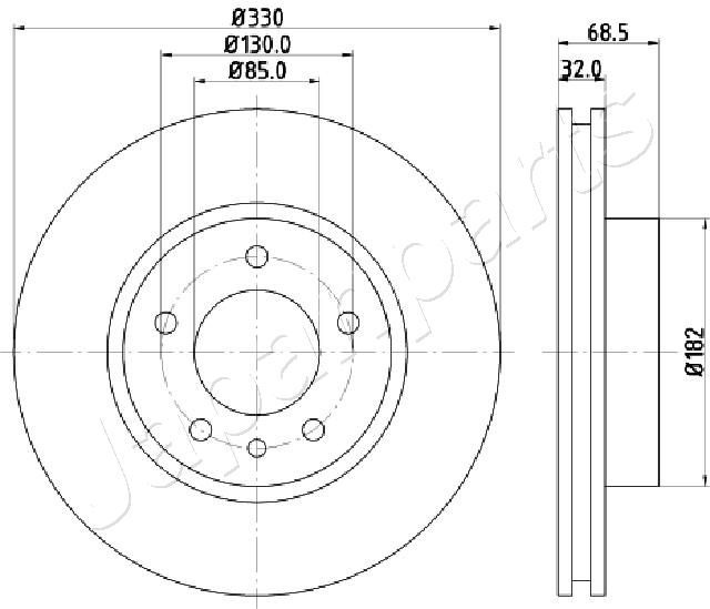 JAPANPARTS Диск Тормозной DI0957