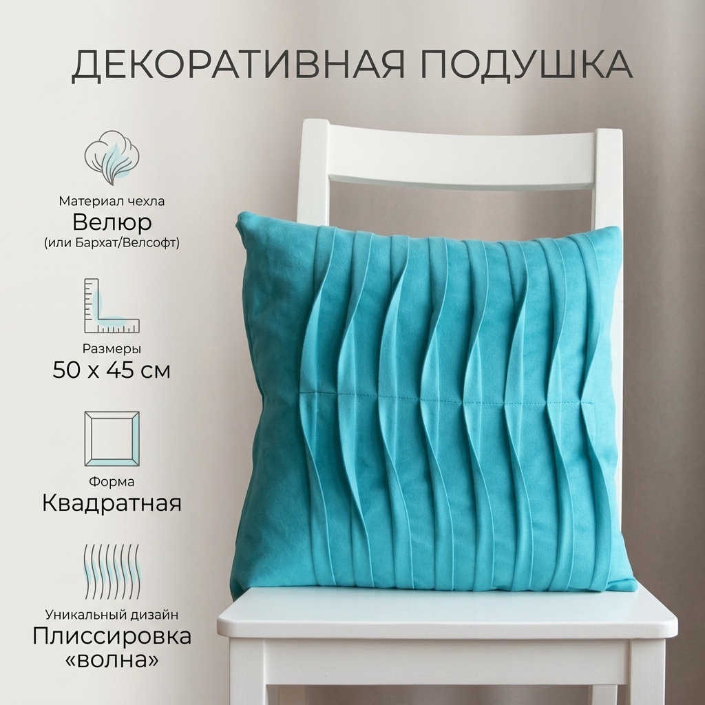 Подушка декоративная 50x45 см, 323655