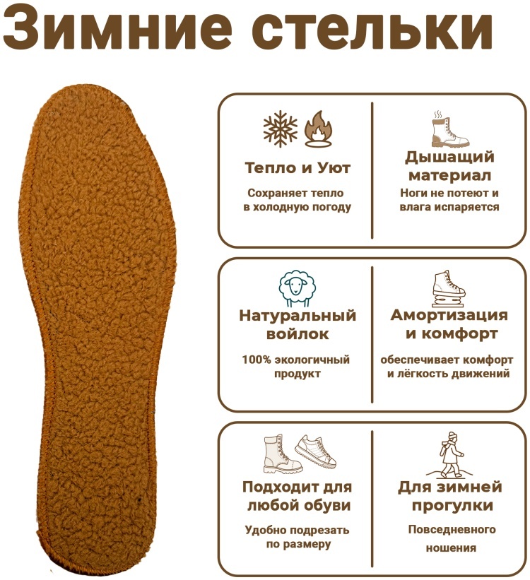 Стельки 10193 размер 32, классические, для спортивной обуви, для детской обуви, для рабочей обуви